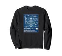 Schéma Technique du Plan F-18 - Graphique Artistique aéronautique Sweatshirt