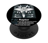 Schéma Technique du Plan F-22 - Graphique Artistique aéronautique PopSockets PopGrip Adhésif