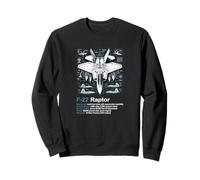 Schéma Technique du Plan F-22 - Graphique Artistique aéronautique Sweatshirt