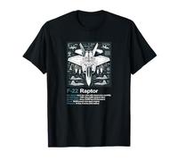 Schéma Technique du Plan F-22 - Graphique Artistique aéronautique T-Shirt