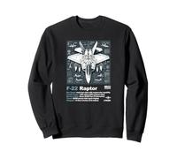 Schéma Technique du Plan F-22 Raptor - Art aéronautique Sweatshirt
