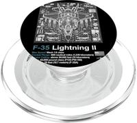 Schéma Technique du Plan F-35 - Graphique Artistique aéronautique PopSockets PopGrip pour MagSafe