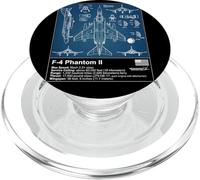Schéma Technique F-4 Phantom Blueprint - Aviation Art PopSockets PopGrip pour MagSafe