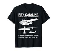 Schémas de bateaux volants américains PBY Catalina WW2 T-Shirt