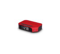 SCHENEIDER Viva Rouge, Radio FM Double Alarme programmable, Réveil Alarme ou Radio, Fonction répétition d'alarme, Port de Charge USB Adaptateur de Piles Taille Unique