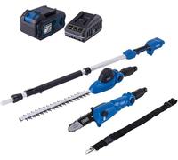 Scheppach Appareil Multifonction 2 en 1 sans Fil C-PHTS410-X - série 20V IXES - Longueur de Coupe Taille-haie/élagueuse : 410/180 mm - bandoulière + 1 Batterie 4Ah + Chargeur Inclus