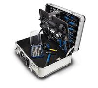 Scheppach Atelier Mobile TB150 | 101 pièces | Mallette d'atelier équipée | Mallette en aluminium | Caisse à outils | Jeu d'outils avec pinces, clés, tournevis, scie à métaux et bien plus encore