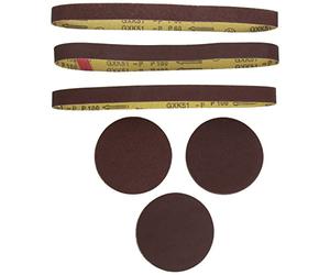 Scheppach Bandes abrasives/Papier abrasif Jeu de 12 pièces pour ponceuse à bande et assiettes, 3903301707