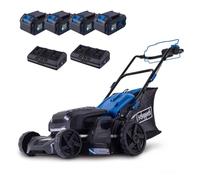 Scheppach Tondeuse à gazon sans fil BC-MP470-X Brushless | Entraînement Vario | Largeur de coupe 47 cm | Réglage central de la hauteur de coupe | 800-900 m² | Série IXES 20 V | Avec 4 batteries 4 Ah