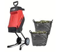 Scheppach Broyeur de Jardin électrique 2 en 1 GS55 - Broyeur & collecteur - 2400 W - Jusqu'à 45 mm d'épaisseur - Capacité de 45 L - 2 Couteaux réversibles montés - 2 Sacs de ramassage Inclus