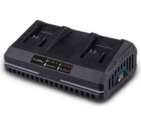 Scheppach Chargeur double SDBC2.4A | 2,4 A pour batteries Li-Ion | 230 - 240 V | 130 W | convient pour Scheppach IXES série 20-Volt