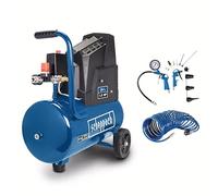 Scheppach Compresseur à air HC30o | 1100 W | Admission d'air 200 L/min | Cuve de 24 Litres | 8 bar | Sans huile & Longue durée de vie | Avec 13 accessoires inclus