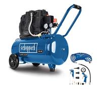Scheppach Compresseur Bicylindre Super Silencieux HC51Si | 1500W | Cuve de 50L | 8bar | Sans huile et peu d'entretien | Admission d'air 300 L/min | Manomètres, Raccords Rapides + 13 Accessoires