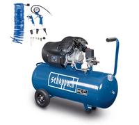Scheppach Compresseur d’air HC120DC - 230V - 2200 W/3,0 PS - 10 bar - Compresseur 100L - Débit d’aspiration 371L/min - Double cylindre (Avec 14 accessoires inclus)