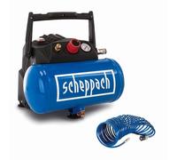 Scheppach Compresseur d'air comprimé HC06 sans huile | chaudière 6 l | Pression de travail 8 bar | 1200 W | Puissance d'aspiration 200 L/min | Compresseur d'air mobile et compact | Avec tuyau de 5 m