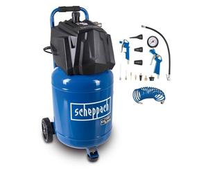 Scheppach Compresseur d'Air HC35V - 1500 W - Compresseur Vertical - 10 Bar - Cuve 30 L - 180 L/min - Sans Huile - Manomètre et Régulateur de Pression avec 13 Accessoires Inclus