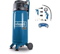 Scheppach Compresseur Vertical HC51V 50L 10 bar 1500W - 2CV Sans Huile 220 l/min 13 Accessoires Tuyau 8m