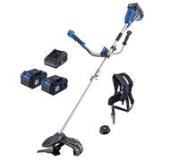 Scheppach BC-BCH380/40-X Set L2 Brushless Débroussailleuse sans fil Largeur de coupe 38 cm/débroussailleuse 25,5 cm Fil 4 m/1,6 mm 2 x 20 V Série IXES 20 V Avec 2 batteries 4 Ah et double chargeur 2,4