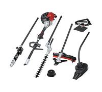 Scheppach Débroussailleuse Thermique MTC42-5P | 1,5 CV / 42,7cm³ | multifonctions 5 en 1: coupe-bordures, taille-haies, élagueuse, souffleur de feuilles | Bandoulière | Anti-vibrations