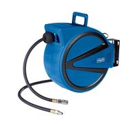 Scheppach Enrouleur de tuyau d'air comprimé - 15 m - Pression de travail : 15 bar - Diamètre intérieur : 9,3 mm - Diamètre intérieur : 15,3 mm - Orientable à 180 ° - Portable - Avec arrêt automatique