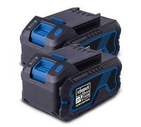 Scheppach Lot de 2 batteries lithium-ion 4 Ah 20 V | Série IXES 20 V | Temps de charge : environ 60 à 120 min (selon le chargeur) | Affichage LED à 3 niveaux | Protection contre la poussière et la
