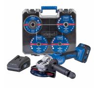Scheppach Meuleuse d'angle sans fil avec coffret et accessoires C-ATB15/1-X - SET L - Série 20V IXES - Brushless - Ø 125 mm - 10000 tr/min - M14-1 batterie 4Ah + chargeur
