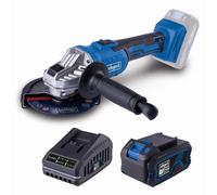 Scheppach Meuleuse d'angle sans fil C-AG125-X - Série 20V IXES - Disques abrasifs Ø 125 mm - Vitesse de rotation 2500-10 000 tr/min - 6 niveaux - 1 batterie 4h + chargeur inclus