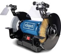 Scheppach Meuleuse double SM200LB avec éclairage LED 230V | 500 watts | Pierre à aiguiser 200x20mm | K36 | Brosse métallique largeur 16mm