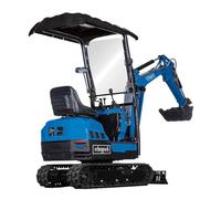 Scheppach Mini pelle EXC1400 - moteur à essence 4 temps - 420 cm³ - 11.5 CV - démarrage électrique - châssis extensible 720-900 mm - largeur du godet 350 mm - profondeur d'excavation 1760 mm