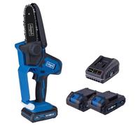 Scheppach Mini tronçonneuse sans fil C-PS100-X 127 mm 5" IXES 20 V 2x2 Ah + chargeur double