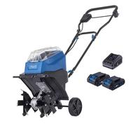 Scheppach Motobineuse sans fil BC-MT300-X - Largeur de travail de 30 cm - Profondeur de travail : 20 cm - Vitesse de rotation : 140 min-1 - Série IXES 20 V - Avec batterie 2 x 2 Ah et chargeur