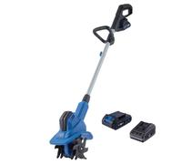 Scheppach Motobineuse sans fil C-MT200-X - Largeur de travail : 20 cm - Profondeur de travail : 15,5 cm - Vitesse de rotation : 6 niveaux / 230 min-1 - Série IXES 20 V - Avec batterie 2 Ah et chargeur