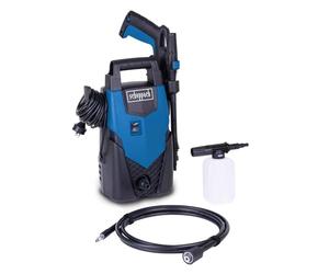 Scheppach Nettoyeur haute pression HCE1400 avec fonction d'auto-aspiration | Puissance de 1400W | Pression max. 110 bar | Système Quick-Connect | Débit 408 L/h | Tuyau haute pression de 3m, lance de