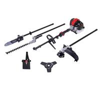 Scheppach Outil 4 en 1 Multifonction PMT520 - Moteur 2 Temps - 52 cm3-1.9 CV - débroussailleuse, Coupe-Bordures, Taille-Haies et élagueuse - système Anti-Vibration