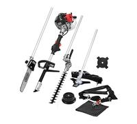 Scheppach Outil Multi-Fonctions 4en1 Thermique MT33P | Coupe-Bordure - Débroussailleuse - Elagueuse - Taille-haie | Puissance 1,22 CV | Moteur 2 Temps | avec bandoulière et protège-Hanches