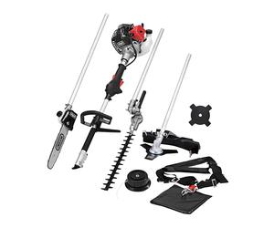 Scheppach Outil Multi-Fonctions 4en1 Thermique MT33P | Coupe-Bordure - Débroussailleuse - Elagueuse - Taille-haie | Puissance 1,22 CV | Moteur 2 Temps | avec bandoulière et protège-Hanches