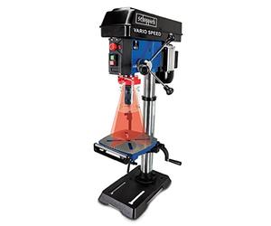 Scheppach Perceuse à colonne professionnelle DP18Vario | 550 W | Construction en fonte | Réglage de la vitesse en continu | Mandrin 16mm, laser, LED, extension de table inclus