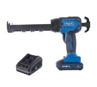Scheppach Pistolet à cartouche sans fil C-SEG310-X SET S- Série IXES 20 V | Force de poussée max de 2000 N - Réglage de la vitesse de rotation 6 niveaux - batterie 2.0 Ah et chargeur 2.4 A