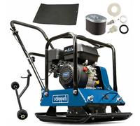 Scheppach Plaque vibrante à essence HP2000S - 25 kN | 6,5 CV | 104 kg | profondeur de compactage 30 cm | vitesse d’avance 25 m/min | taille de la plage 550x440 mm | y compris dispositif de roulement