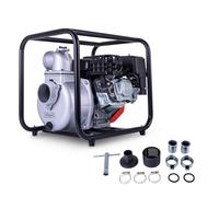 Scheppach Pompe à eau à essence PWP60 - Débit : 60 000 l/h - Moteur 4 temps avec 212 cm³ et 5,3 CV - Hauteur de refoulement : 28 m - Hauteur d'aspiration : 7 m - Pour eau claire et sale - Protection