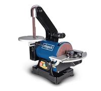 Scheppach Ponceuse à Bande et à disque BTS700 | Puissance 250W | Longueur de bande 762mm-Largeur 25,4mm | Plateau de Ponçage Ø125mm | Table d'appui réglable de 90°à 45° | Vitesse 816min-1