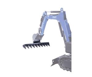 Scheppach Râteau de Pelleteuse pour Mini-Pelle EXC815 - 10 Griffes