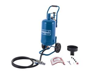 Scheppach Sableuse mobile SBT-20- tuyau 2,5m - Consommation d'air 250 l/min | Pression de fonctionnement : 4-8 bar - Volume : 20 l - Jet 13 l - Ø 0,1-0,63 mm