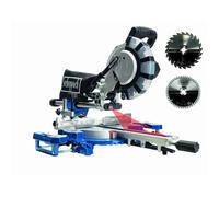Scheppach Scie à onglets radiale HM254SPX | 2200 W | Lame Ø254 mm | Largeur et hauteur de coupe 34x90mm | Avec laser | Supports en aluminium | Table tournante avec blocage rapide | 2ème lame incluse