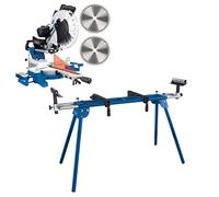 Scheppach Scie à Onglet Radiale HM140L | 2000W | Largeur de coupe 330mm | Hauteur de coupe 105mm | Lame Ø305mm | Double inclinaison | Table de travail -45°/+45° | Avec Support UMF2000 Inclus