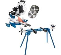Scheppach Scie à Onglet Radiale HM140L - 2000W - Largeur de coupe 330mm - Hauteur de coupe 105mm - Lame Ø305mm - Double inclinaison - Table de travail -45°/+45° - Avec Support UMF1600 Inclus