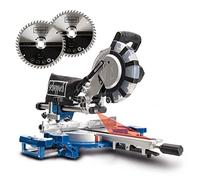 Scheppach Scie à onglets radiale HM254SPX | 2200 W | Lame Ø254 mm | Largeur et hauteur de coupe 34x90mm | Avec laser | Supports en aluminium | Table tournante avec blocage rapide | 2ème lame incluse