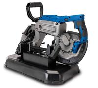 Scheppach Scie à ruban à métaux MBS1200XT - 1100 W - Hauteur de coupe 127 mm - Vitesse variable 0,7-2,4 m/s - Tête inclinable - LED et seconde lame