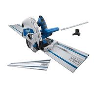 Scheppach Scie plongeante PL75 | Rail de guidage de 1400mm | Puissance 1600W | Profondeur de coupe 75mm | Lame de 160mm 36D | Inclinable avec protection contre le basculement jusqu'à 45°