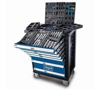 Scheppach Servante d'atelier outillée TW1100 – 70 pièces, 7 grands tiroirs, servante incluse